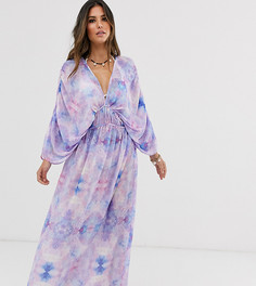 Кимоно с глубоким вырезом и присборенной отделкой Unique21 - Мульти