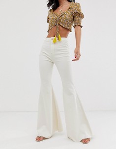 Расклешенные джинсы с завышенной талией We The Free by Free People - Just Float On - Белый