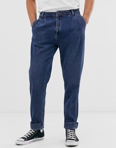 Темно-синие джинсы с двойными складками ASOS DESIGN - Синий