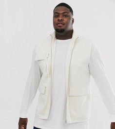 Серовато-белый трикотажный жилет в стиле милитари ASOS DESIGN Plus - Бежевый
