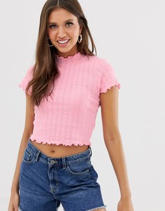 Розовый ажурный топ ASOS DESIGN - Розовый