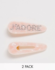 2 заколки для волос Jadore ASOS DESIGN - Розовый