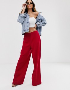 Брюки с широкими штанинами и завышенной талией ASOS DESIGN - Розовый