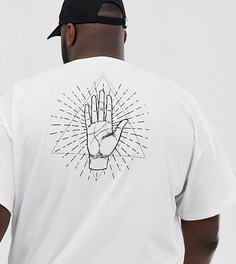 Свободная футболка с принтом ASOS DESIGN Plus - Белый