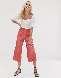 Плиссированные кюлоты ASOS DESIGN - Розовый
