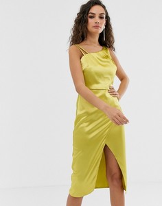 Атласное асимметричное платье Outrageous Fortune - Желтый