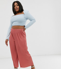 Плиссированные кюлоты ASOS DESIGN Curve - Розовый
