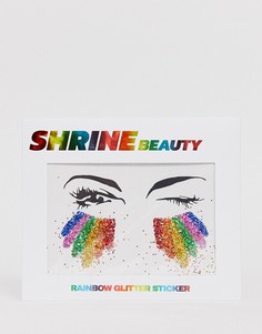 Разноцветный стикер с блестками Shrine - Черный