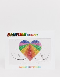 Разноцветный стикер с блестками на грудь Shrine - Черный