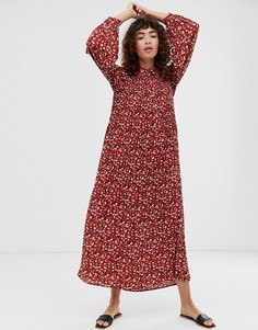 Плиссированное платье макси с цветочным принтом Selected Femme - Мульти