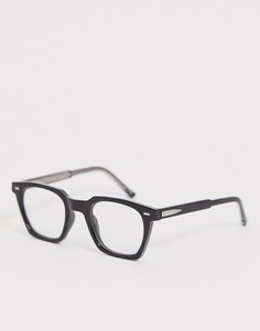 Квадратные очки с черной оправой и прозрачными стеклами Spitfire - Черный