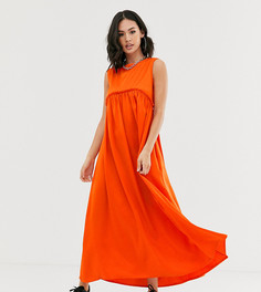 Свободное платье макси с оборкой по шву Another Reason - Оранжевый