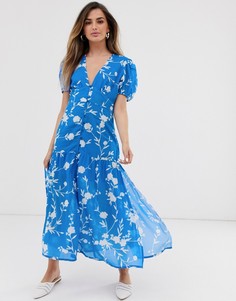 Платье миди с цветочным принтом Rahi Garden Cassie - Синий
