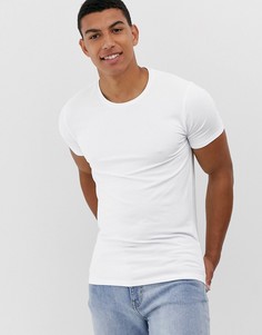 Белая облегающая футболка для дома Selected Homme - Белый