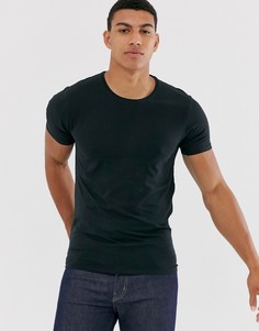 Черная облегающая футболка для дома Selected Homme - Черный