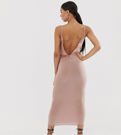 Платье миди с кружевом на спине Missguided - Розовый