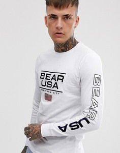 Лонгслив с логотипом Bear USA - Белый