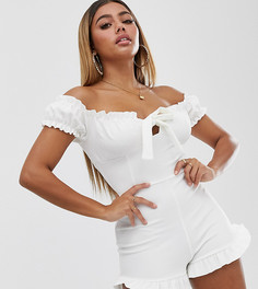 Эксклюзивный белый ромпер Missguided Petite - Белый