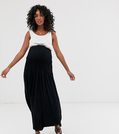 Юбка макси с присборенным поясом ASOS DESIGN Maternity - Черный