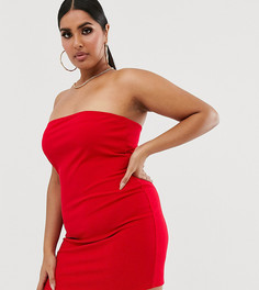 Красное платье-бандо мини для вечеринок Fashionkilla Plus - Красный