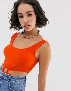 Оранжевое боди с кольцом Bershka - Оранжевый