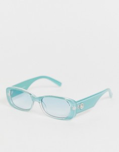 Синие солнцезащитные очки в квадратной оправе Le Specs Unreal - Синий