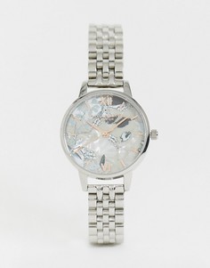 Наручные часы с абстрактным цветочным принтом Olivia Burton - OB16VM38 - Серебряный