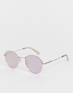Розовые круглые солнцезащитные очки Le Specs Zephyr Deux - Розовый