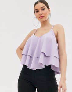Сиреневый многослойный топ на бретельках Missguided - Фиолетовый