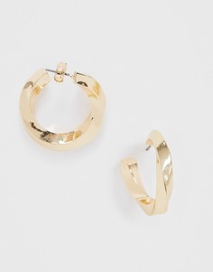 Золотистые серьги-кольца с оригинальным дизайном Weekday - Золотой