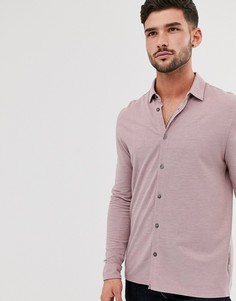 Розовая рубашка на пуговицах с воротником поло Burton Menswear - Розовый
