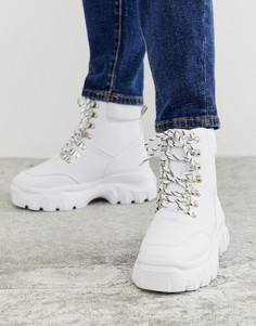 Белые массивные ботинки на шнуровке Truffle Collection - Белый