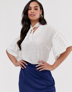 Блузка с оборками на рукавах Closet - Белый