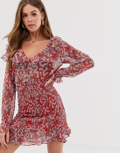 Платье мини с цветочным принтом Stevie May - Красный
