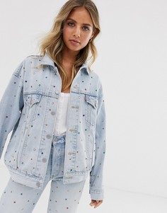 Куртка от комплекта в винтажном стиле с отделкой стразами Levis - Синий