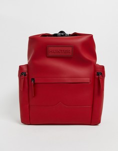 Прорезиненный кожаный рюкзак Hunter - Красный