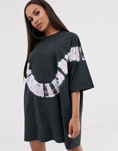 Платье-футболка в стиле oversize с принтом тай-дай ASOS DESIGN - Мульти