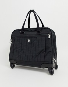 Черная сумка-чемодан с серебристой подвеской обезьянкой Kipling - Черный