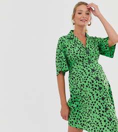 Платье-рубашка на пуговицах с принтом Influence Maternity - Зеленый