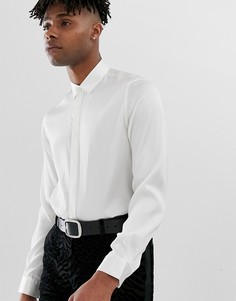 Белая атласная рубашка классического кроя ASOS DESIGN - Белый