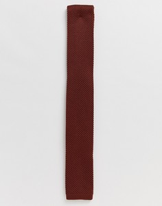 Коричневый трикотажный галстук Twisted Tailor - Коричневый