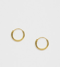 Позолоченные серебряные маленькие серьги-кольца DesignB - Золотой