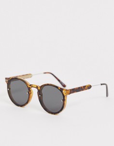 Круглые солнцезащитные очки в черепаховой оправе Spitfire post punk - Коричневый