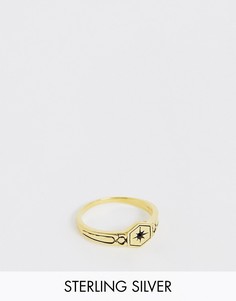 Узкое серебряное кольцо на мизинец в винтажном стиле ASOS DESIGN - Золотой
