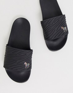 Черные сандалии с принтом зебра и логотипом PS Paul Smith Summit - Черный