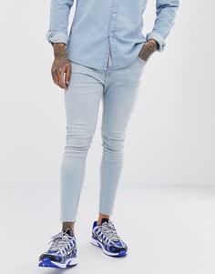 Светло-голубые супероблегающие джинсы Bershka - Синий
