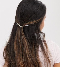 Позолоченная заколка для волос с искусственным жемчугом Orelia - Золотой