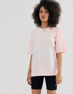 Oversize-футболка с эффектом кислотной стирки и контрастной строчкой ASOS DESIGN - Розовый