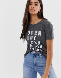 Футболка с логотипом Superdry Nibble Punk - Серый