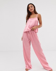 Комбинируемые атласные брюки ASOS DESIGN - Розовый
